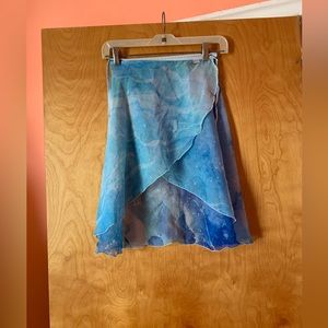 Beautiful blue tones ballet wrap skirt